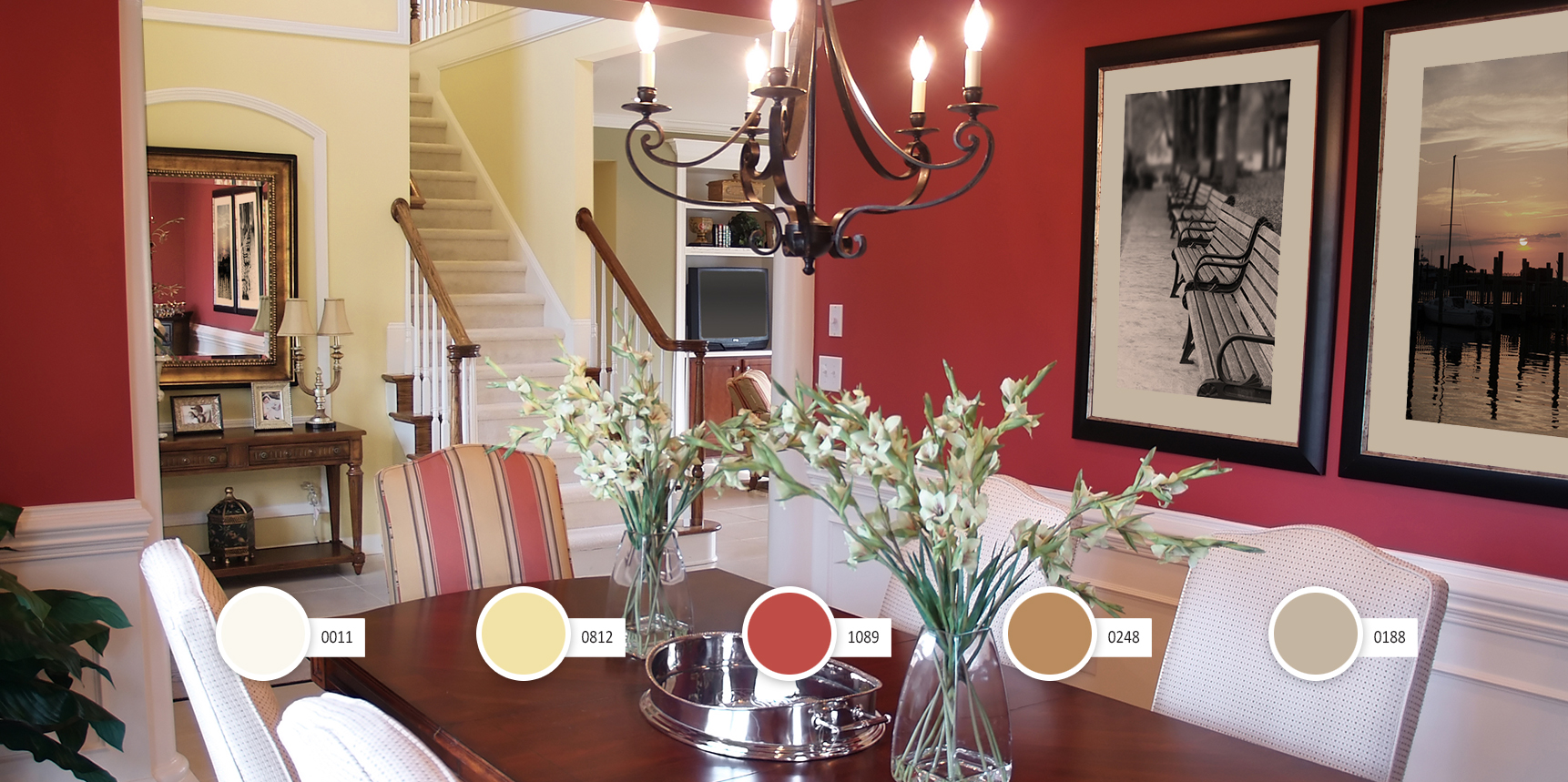 Well decorated formal dining room in a luxury home